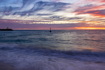 Long exposure motion blur seascape sunset at Cottesloe Beach