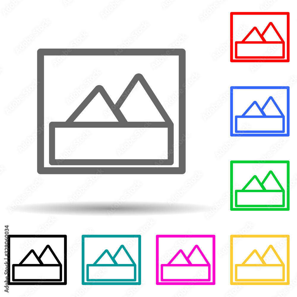 Poster mountain picture icon. element of simple icon for websites, web design, mobile app, info graphics. t
