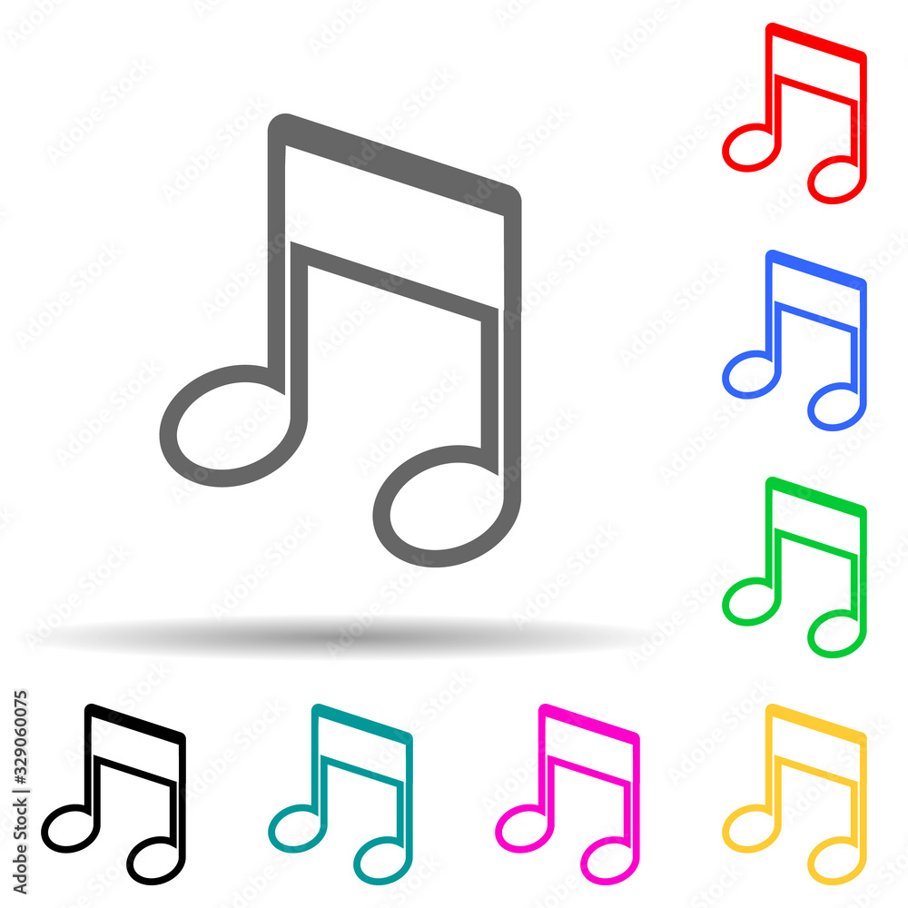 Poster musical note icon. element of simple icon for websites, web design, mobile app, info graphics. thick