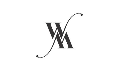 Abstract WM symbol vector logo - obrazy, fototapety, plakaty