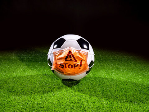 Soccer ball with protective mask