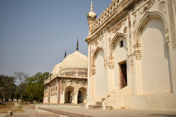 Naklejka premium Ancient Antique 400 Years Old Sultan Seven Qutub Shahi Rulers of Hyderabad Seven Tomb Stock Photography Image