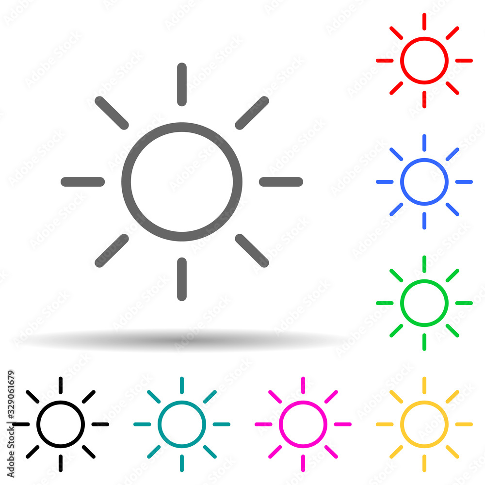 Poster the sun icon. element of simple icon for websites, web design, mobile app, info graphics. thick line