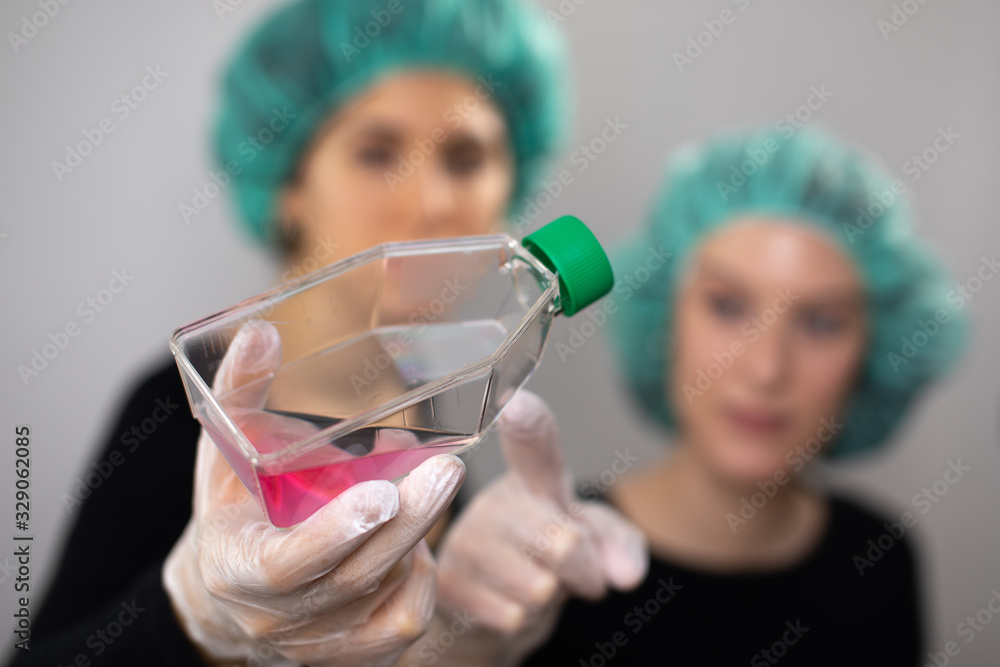 Canvas Prints Science students performing a biology lab test