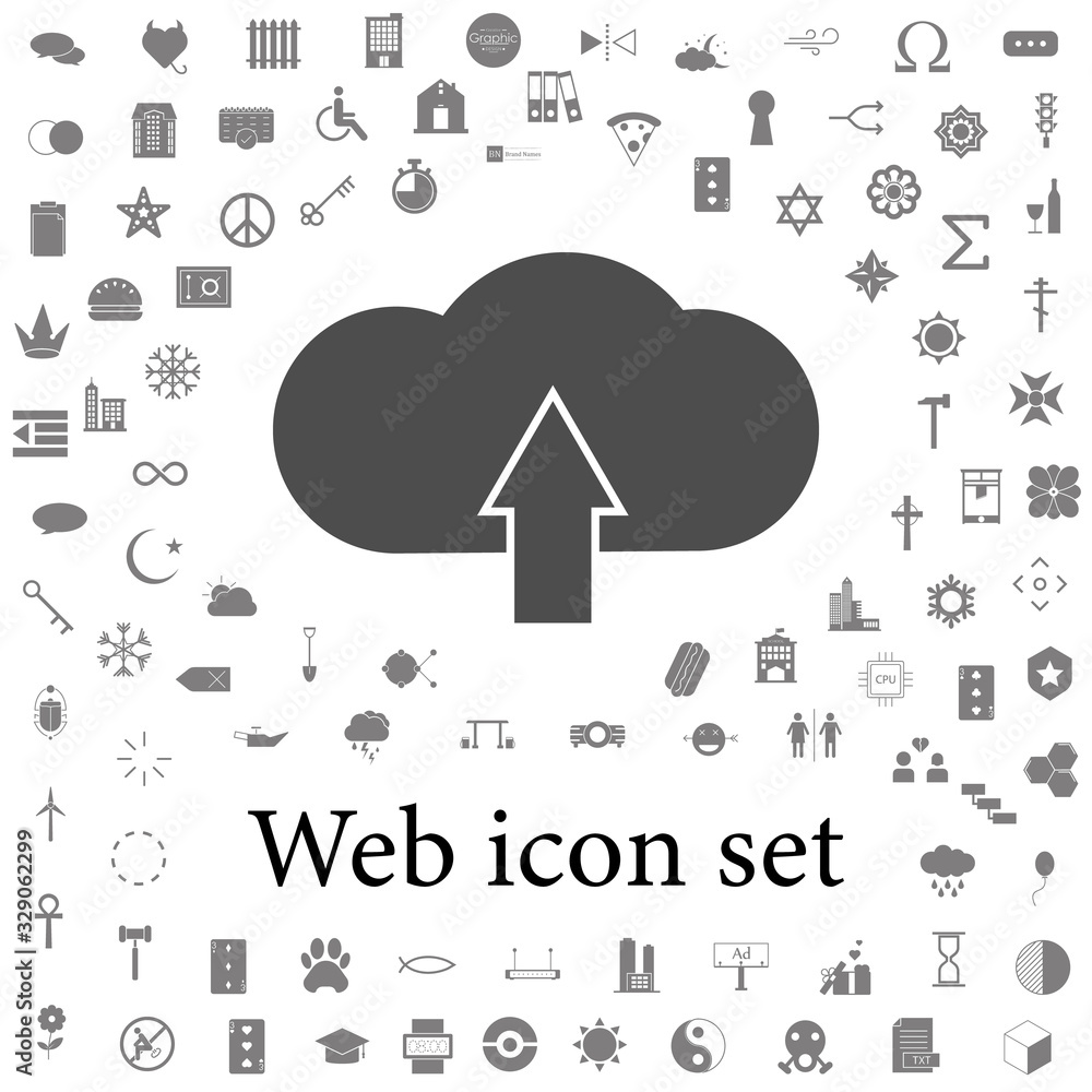 Poster cloud load sign icon. web icons universal set for web and mobile