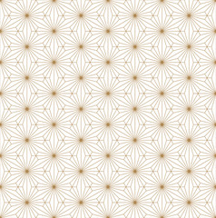 Seamless japanese pattern shoji kumiko in golden.