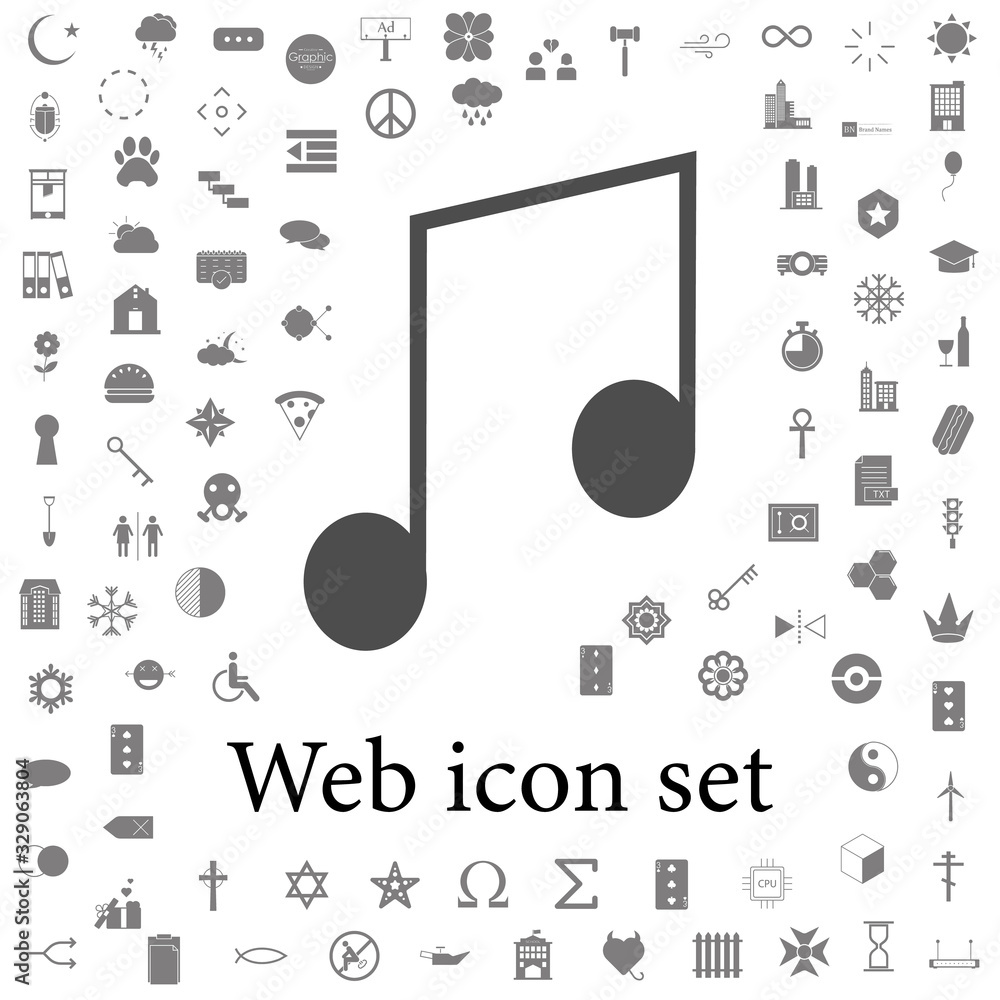 Aufkleber musical note icon. web icons universal set for web and mobile