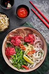 Vietnamese traditional soup pho bo.