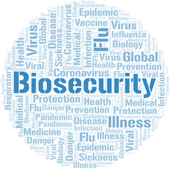 Obraz premium Biosecurity word cloud on white background.