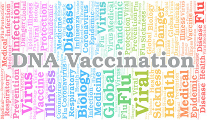 Obraz premium DNA vaccination word cloud on white background.