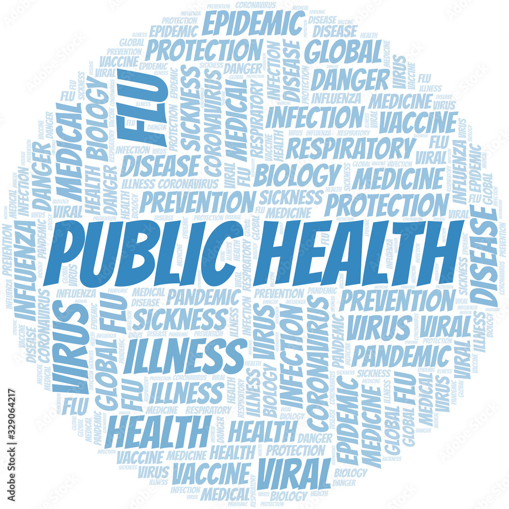 Wall mural Public health word cloud on white background.