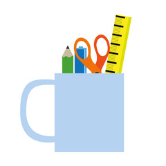 office equipment and mugs