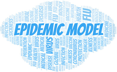 Fototapeta premium Epidemic model word cloud on white background.