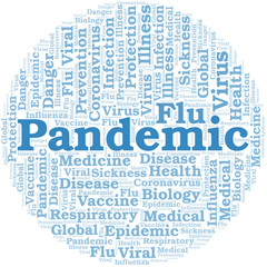 Fototapeta premium Pandemic word cloud on white background.