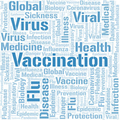 Fototapeta premium Vaccination word cloud on white background.