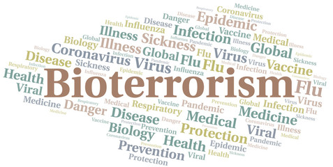 Bioterrorism word cloud on white background.