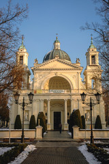 Obraz premium Roman Catholic Church of St Anne in Wilanow district of Warsaw, capital city of Poland