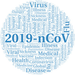 Obraz premium 2019-nCoV word cloud on white background.