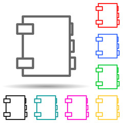 notebook multi color style icon. Simple thin line, outline vector of web icons for ui and ux, website or mobile application