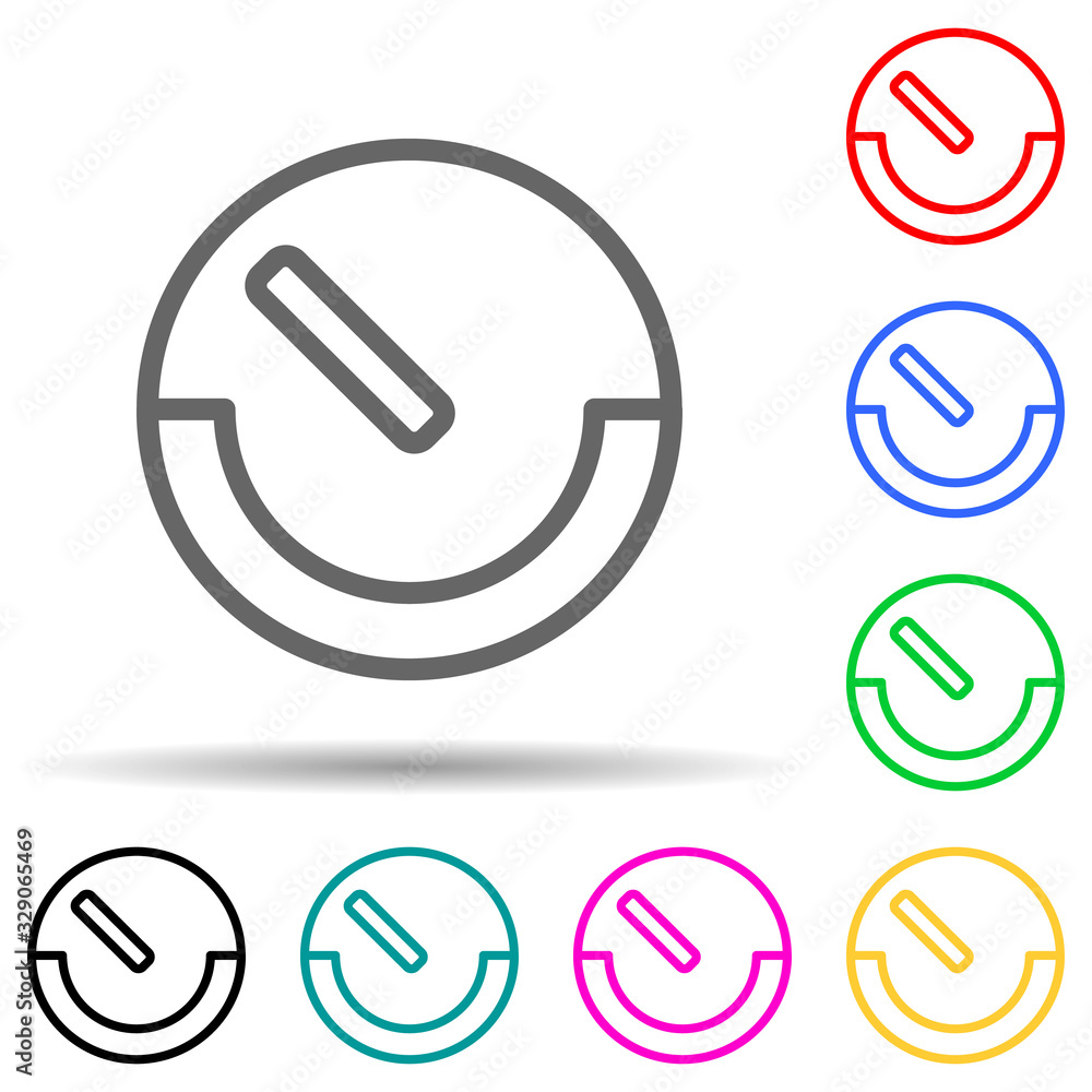 Poster speedometer multi color style icon. simple thin line, outline vector of web icons for ui and ux, web