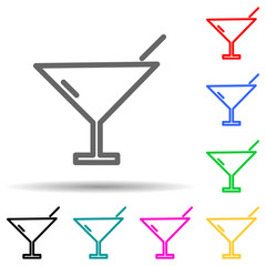 cocktail glass multi color style icon. Simple thin line, outline vector of web icons for ui and ux, website or mobile application