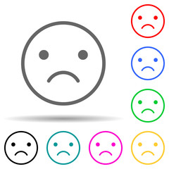 emotionally upset multi color style icon. Simple thin line, outline vector of web icons for ui and ux, website or mobile application