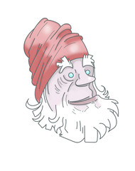 barbu à bonnet rouge