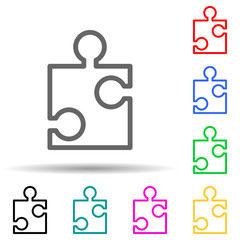 puzzle piece multi color style icon. Simple thin line, outline vector of web icons for ui and ux, website or mobile application
