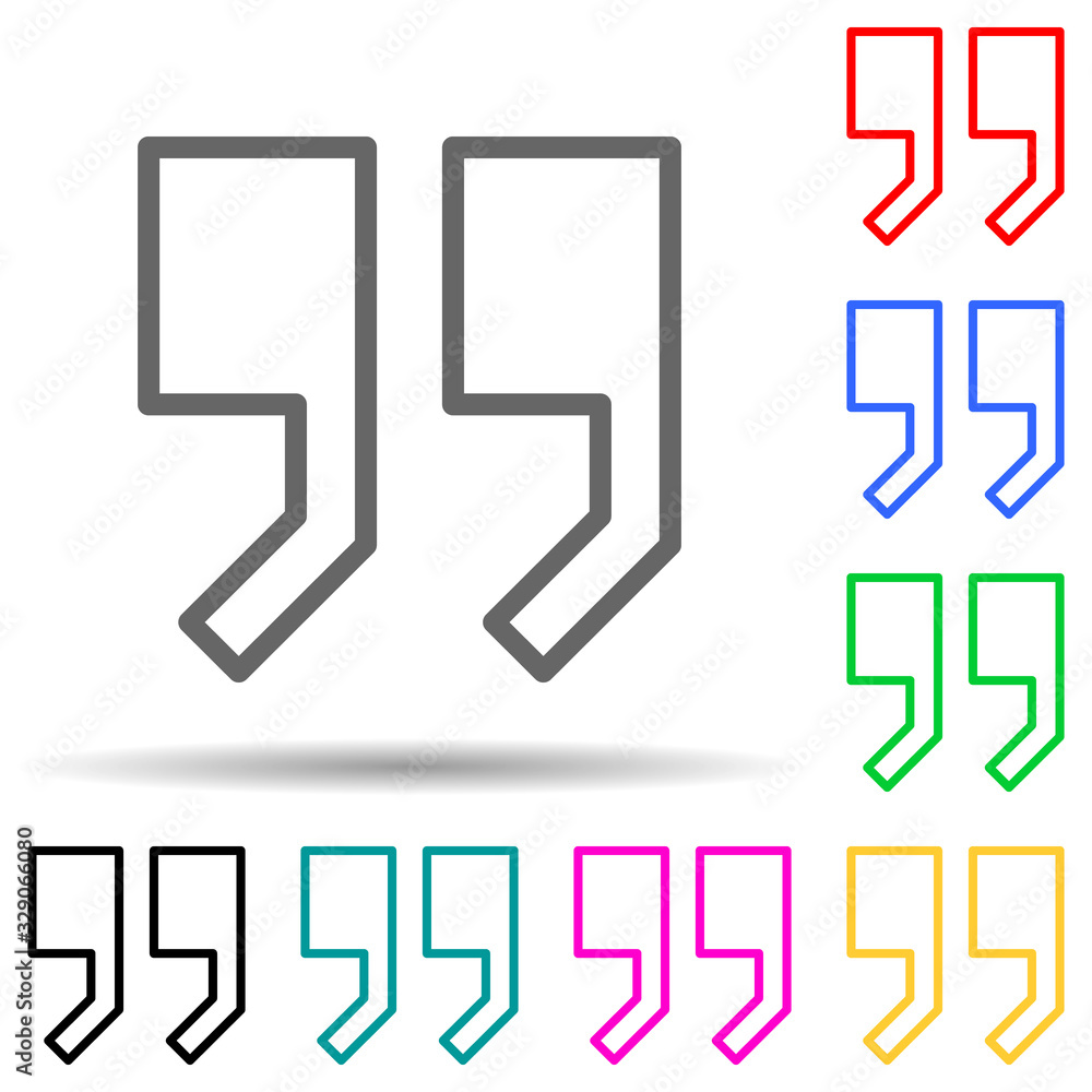 Poster quotes multi color style icon. simple thin line, outline vector of web icons for ui and ux, website 