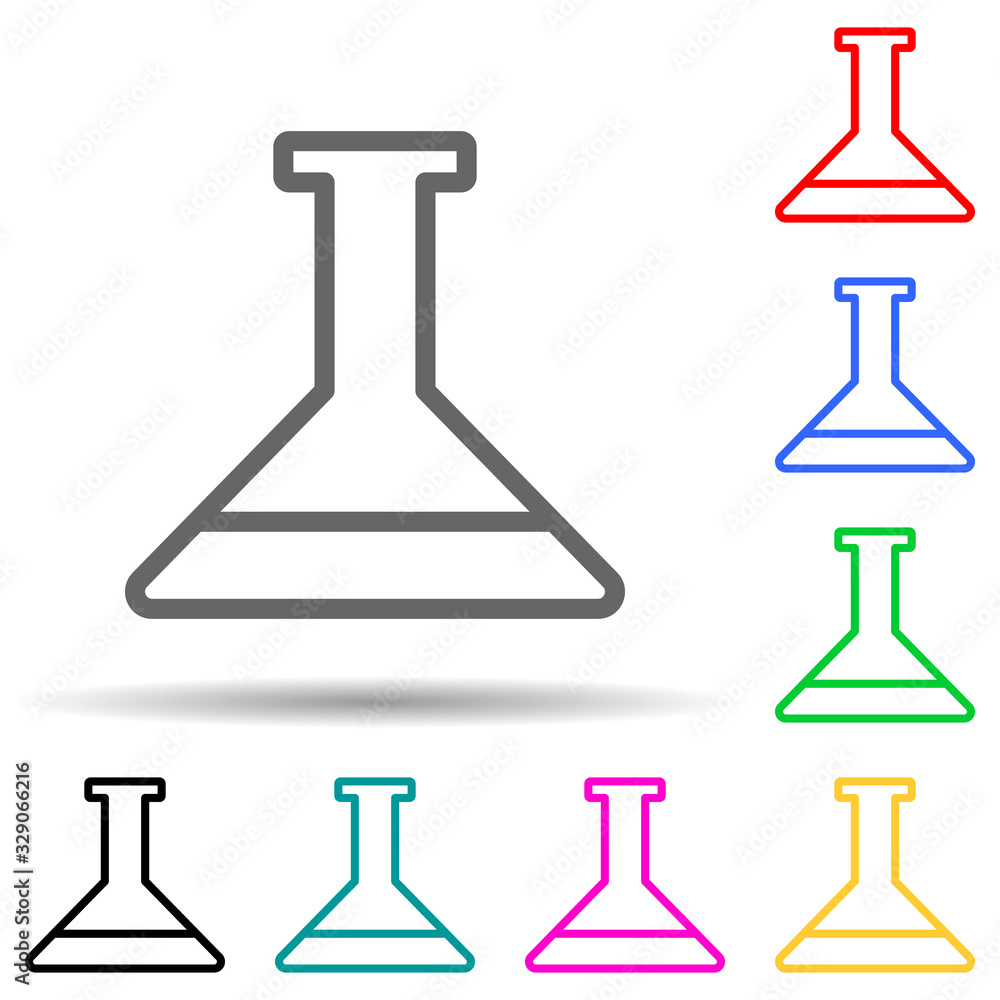 Poster chemical tube multi color style icon. simple thin line, outline vector of web icons for ui and ux, w
