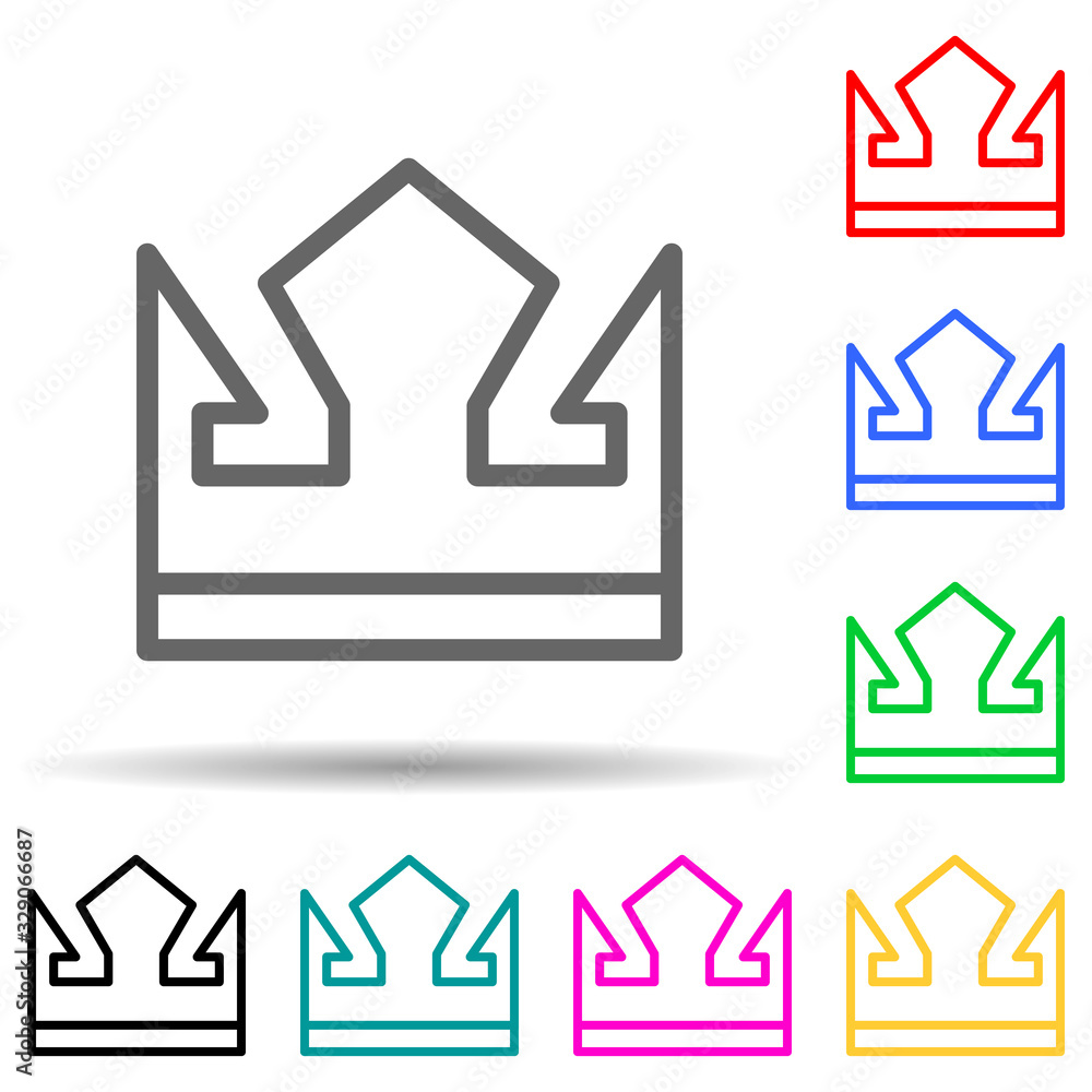 Poster crown multi color style icon. simple thin line, outline vector of web icons for ui and ux, website o