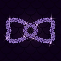 Bow with mermaid scales vector illustration