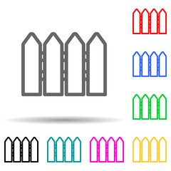 wooden fence multi color style icon. Simple thin line, outline vector of web icons for ui and ux, website or mobile application