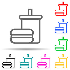 fast food multi color style icon. Simple thin line, outline vector of web icons for ui and ux, website or mobile application