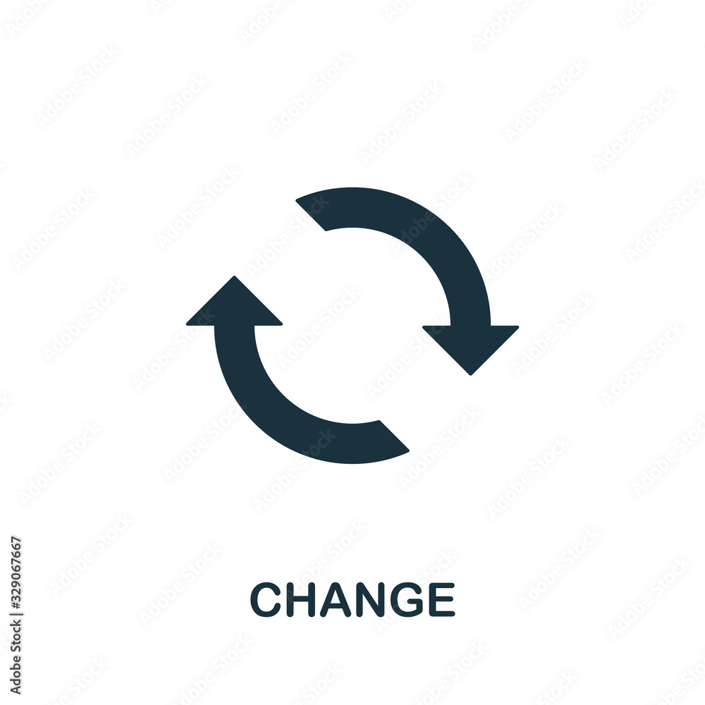 Poster change icon. simple element from digital disruption collection. filled change icon for templates, in