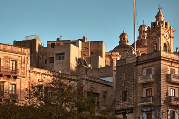 Fototapeta na wymiar Buildings of Birgu, Vittoriosa, Malta