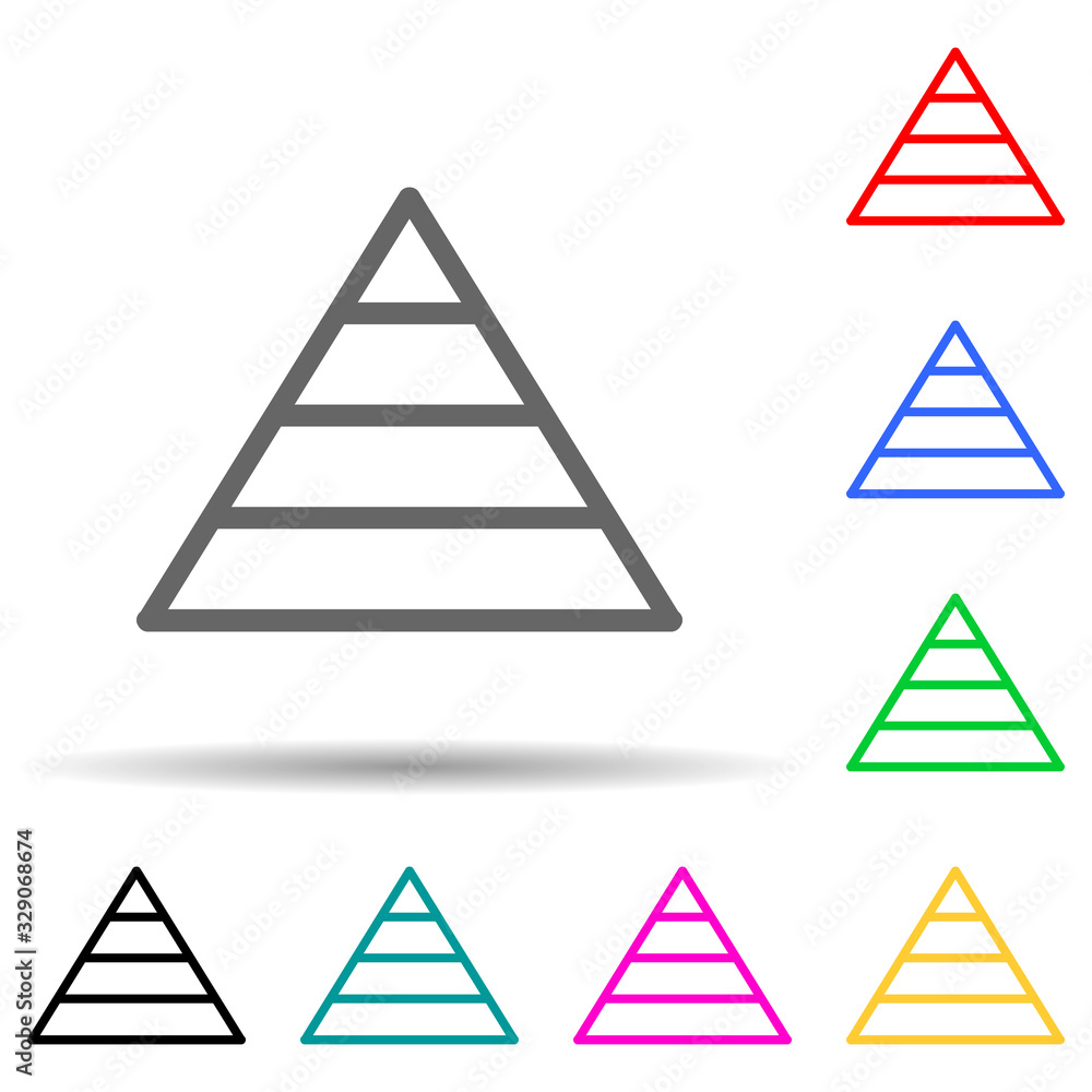 Poster pyramid diagram multi color style icon. simple thin line, outline vector of web icons for ui and ux,