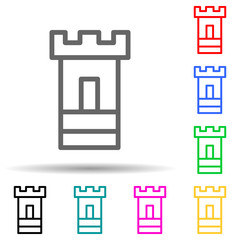 tower multi color style icon. Simple thin line, outline vector of web icons for ui and ux, website or mobile application