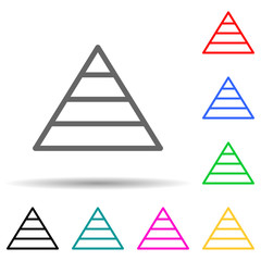 pyramid diagram multi color style icon. Simple thin line, outline vector of web icons for ui and ux, website or mobile application