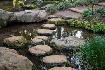 日本庭園の飛び石