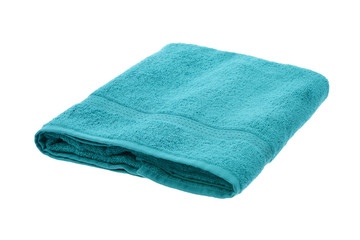 a cyanide towel lies on a white background