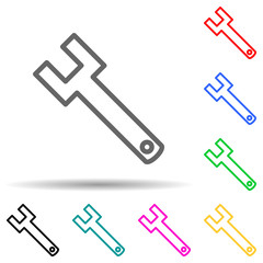 wrench multi color style icon. Simple thin line, outline vector of web icons for ui and ux, website or mobile application