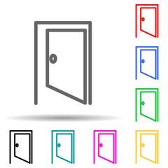 opened door multi color style icon. Simple thin line, outline vector of web icons for ui and ux, website or mobile application