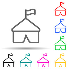 tent multi color style icon. Simple thin line, outline vector of web icons for ui and ux, website or mobile application