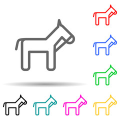 horse multi color style icon. Simple thin line, outline vector of web icons for ui and ux, website or mobile application