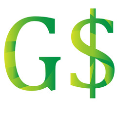 Guyanese dollar of Guyana. currency symbol icon vector illustration on a white background