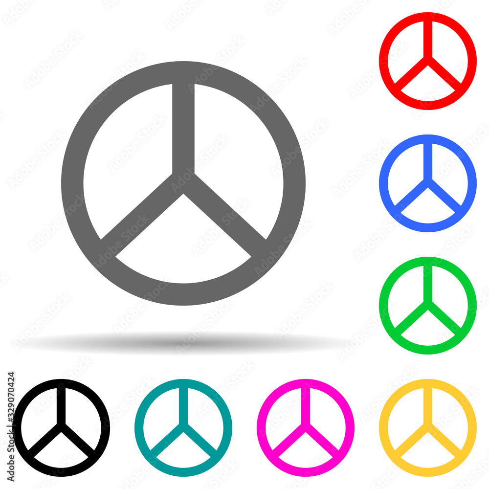 Poster peace sign multi color style icon. simple thin line, outline vector of web icons for ui and ux, webs
