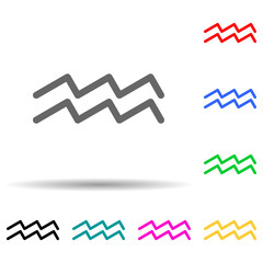 Zodiac Aquarius Saturn multi color style icon. Simple thin line, outline vector of web icons for ui and ux, website or mobile application