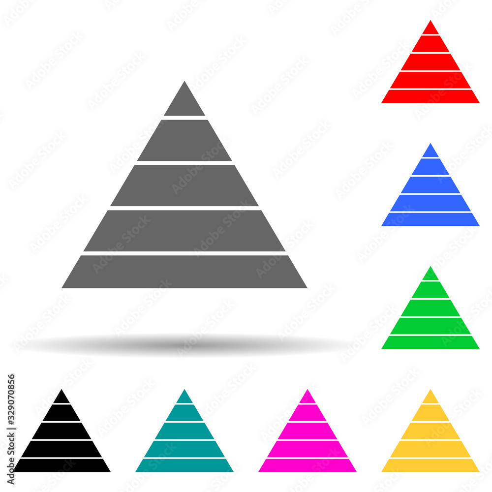 Poster pyramid diagram multi color style icon. simple thin line, outline vector of web icons for ui and ux,