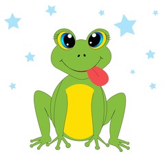 cute frog illustration  pattern nursery decor